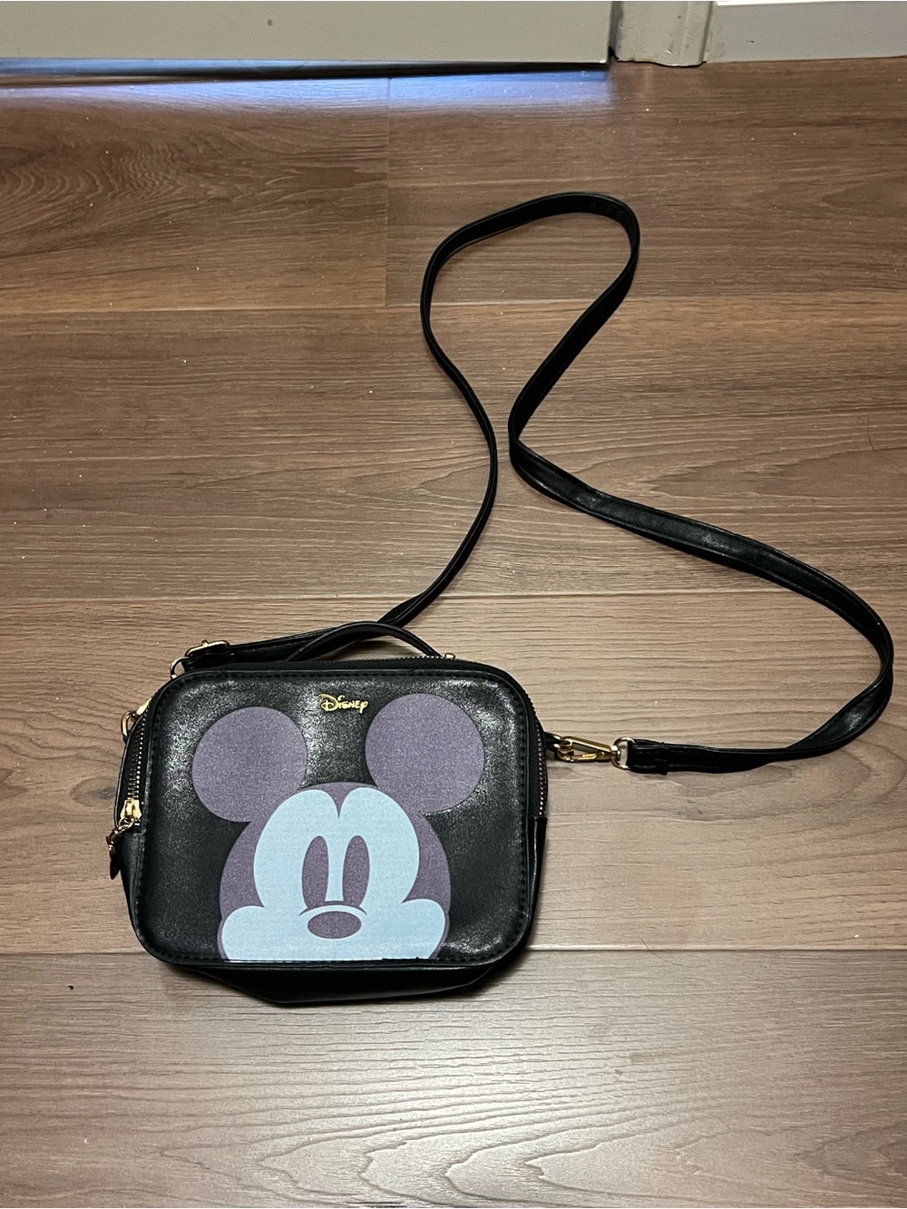 Disney Black Crossbody Bag with Mickey Graphic